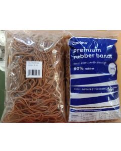 Elastice pentru bani, 90% cauciuc, 500gr./punga, D 80, grosime 1.5mm x 1.5mm, Optima - natural