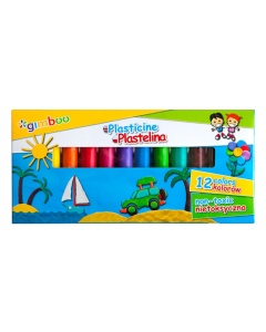 Plastilina standard, 12 culori/cutie, GIMBOO - 12 culori asortate