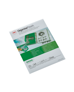 Folie laminare GBC, la cald, pre-perforata, A4+, 75 mic, 25 buc/set