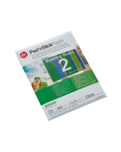 Folie laminare GBC, la cald, auto-adeziva, A4, 75 mic, 25 buc/set