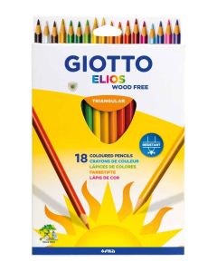 Creioane colorate, cutie carton, 18 culori/cutie, GIOTTO Elios