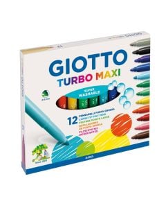Carioca lavabila, varf 5mm, 12 culori/cutie, GIOTTO Turbo Maxi