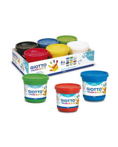 Tempera lavabila, pentru pictura cu mana, 6 culori x 200ml/set GIOTTO Dita Finger Paint