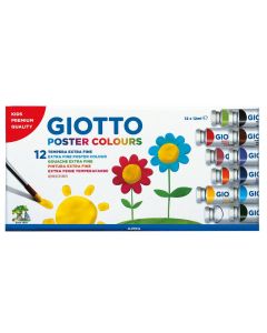 Tempera 12ml, 12 culori/set, GIOTTO Poster Colors
