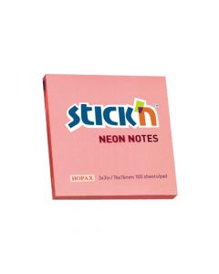 Notes autoadeziv 76 x 76 mm, 100 file, Stick"n - corai neon