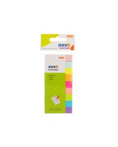 Stick index hartie color 50 x 12 mm, 9 x 50 file/set, Stick"n - 9 culori neon