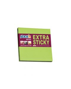 Notes autoadeziv extra-sticky 76 x 76mm, 90 file, Stick"n - verde neon