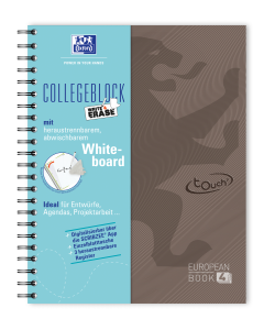 Caiet A4+ matematica Oxford Touch Project Book, 120 file, hartie Optik 90g/mp, spira dubla, scribzee, maro