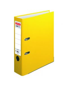 Biblioraft plastifiat 8 cm Herlitz A4-galben