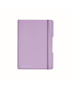 CAIET MY.BOOK FLEX A5 40F 80GR PATRATELE, COPERTA MOV TRANSPARENTA, ELASTIC GRI