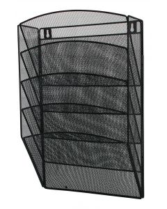 Display metalic Mesh, pentru pliante si cataloage, de perete, 5 x A4, Q-Connect - negru