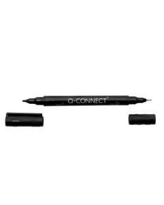 Marker CD/DVD cu 2 capete, varfuri - 0.4/1mm, Q-Connect - negru