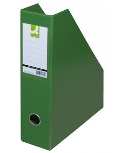 Suport reviste, carton plastifiat PVC, latime 76mm, Q-Connect - verde