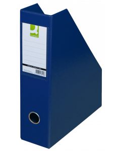 Suport reviste, carton plastifiat PVC, latime 76mm, Q-Connect - bleumarin