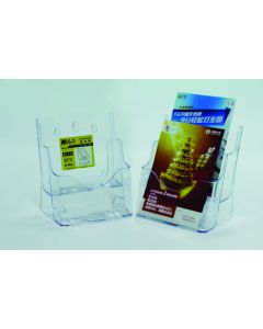 Display plastic pentru brosuri, de birou/perete, 2 x A5, KEJEA - transparent