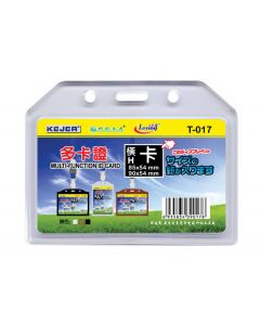 Buzunar dubla fata pentru ID carduri, PVC flexibil,  85 x 54mm, orizontal, 5 buc/set, KEJEA - transp