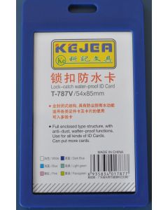 Suport PP water proof snap type, pentru carduri,  55 x  85mm, vertical, 5 buc/set, KEJEA - bleumarin