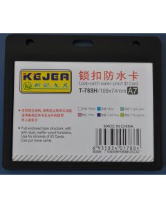 Suport PP water proof snap type, pentru carduri, 105 x  74mm, orizontal, 5 buc/set, KEJEA - negru