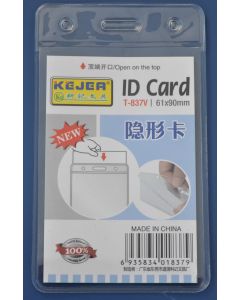 Buzunar PVC, pentru ID carduri,  61 x  90mm, vertical, 10 buc/set, KEJEA - cristal