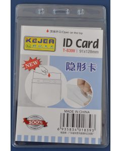 Buzunar PVC, pentru ID carduri, 128 x  91 mm, vertical, 10 buc/set, KEJEA - cristal