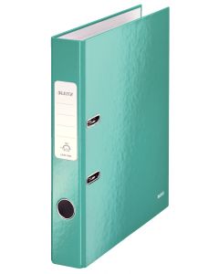 Biblioraft Leitz 180° WOW, carton laminat, partial reciclat, FSC, A4, 52 mm, turcoaz