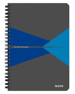 Caiet Leitz Office, carton laminat, FSC, reciclabil, A5, 90 coli, cu spira, matematica, albastru