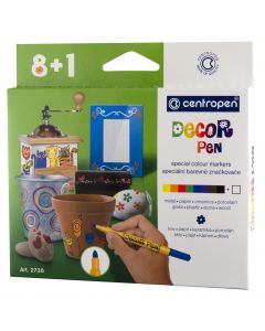 MARKERE PERMANENTE PT DECOR. SLIM 8+1 CULORI 2738 CENTROPEN