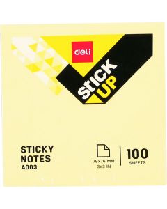 NOTES ADEZIV 76*76MM GALBEN 100 FILE DELI