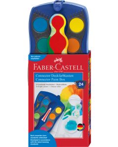ACUARELE 24 CULORI ALBASTRE CONNECTOR FABER-CASTELL