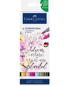 MARKER SOLUBIL 2 CAPETE SET 6 BUC LETTERING GOLDFABER FABER-CASTELL