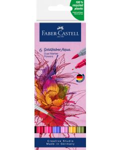MARKER SOLUBIL 2 CAPETE SET 6 BUC FLORI GOLDFABER FABER-CASTELL