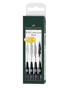 PITT ARTIST PEN SET 4 BUC NEGRU FABER-CASTELL