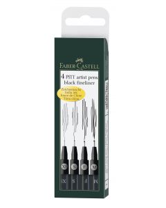 PITT ARTIST PEN SET 4 BUC F,M,S,XS FABER-CASTELL