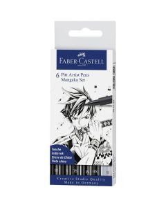 PITT ARTIST PEN MANGA SET 6 NEGRU FABER-CASTELL