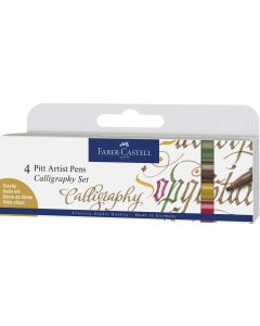 PITT ARTIST PEN CALIGRAFIC SET 4 BUC COLOR FABER-CASTELL