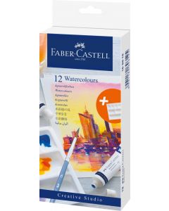 TEMPERA ACUARELE 12 CULORI 9ML + PALETA FABER-CASTELL