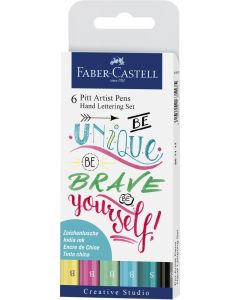 PITT ARTIST PEN SET CALIGRAFIC 6 BUC PASTEL FABER-CASTELL
