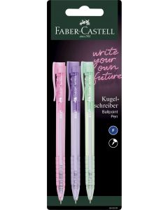 BLISTER 3 BUC ROLLER 0.5MM SEMI-GEL CU MECANISM CUL PASTEL MINA ALBASTRA RX5 FABER-CASTELL