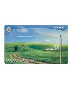 Creioane colorate LYRA Graduate Graphite, 36 culori/cutie metalica