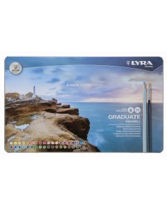 Creioane colorate LYRA Graduate Aquarell, 36 culori+pensula/cutie metalica