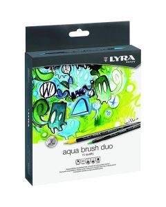 Markere LYRA Aqua Brush Duo, 2 capete (brush + 1mm), 36 culori/cutie