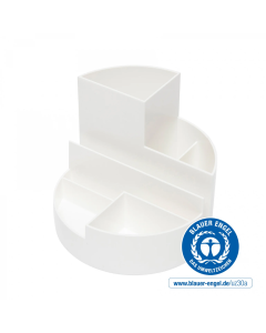 Suport pentru instrumente de scris, 6 compartimente, din plastic reciclat, ECO MAUL - alb