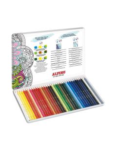 Creioane colorate, cutie metal, 36 culori/set, ALPINO Color Experience