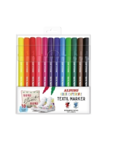 Marker textil, varf 2,9 mm, 10 buc/set, ALPINO