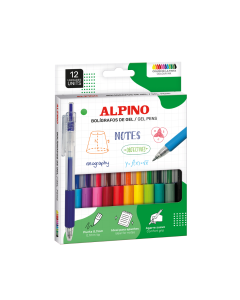 Pix cu gel, varf 0.7 mm, 12 culori/set, Alpino Dot