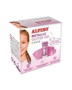 Make-up lichid, 14ml, ALPINO Metallic Glitter - roz