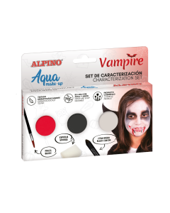 Set Alpino Aqua Make Up - Vampire, 3 culori+pensula si burete machiaj