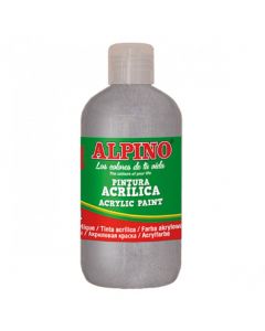 Vopsea acrilica, rezistenta la apa, 250ml, ALPINO - argintiu metalizat