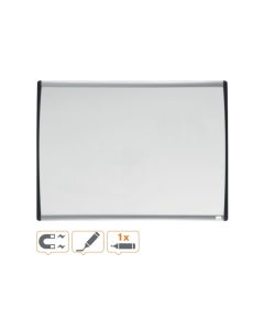 Tabla NOBO, 58x43 cm, magnetica, include marker si magneti, alb, rama arcuita gri-negru