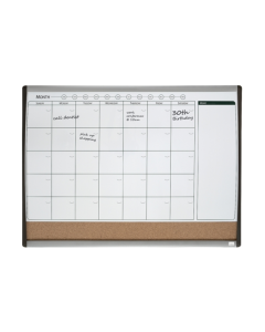 Organizator NOBO Combo, lunar, magnetic si pluta, 58.5x43 cm + marker, burete si magneti, negru